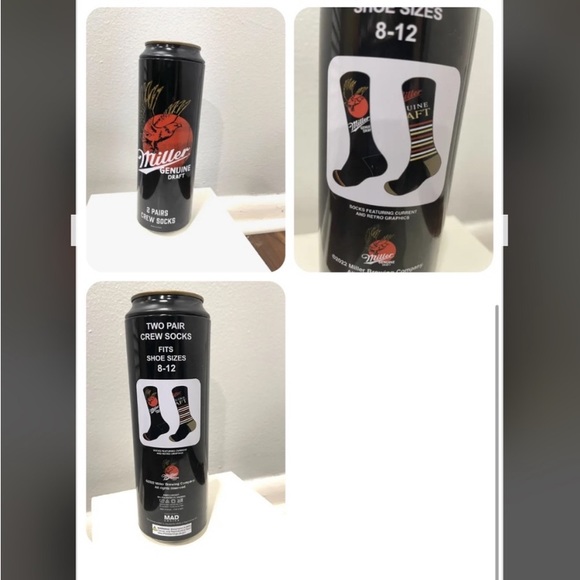 Miller Draft Beer unique gift idea novelty 2 pairs of socks stocking stuffer - Picture 5 of 5